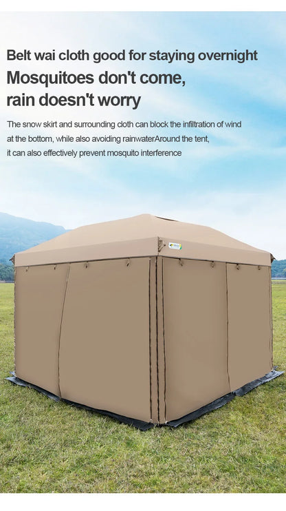 Simple Outdoor 10x10 ft Pop-up Canopy Tent with 4 Double-Layer Sidewalls & Air Vent