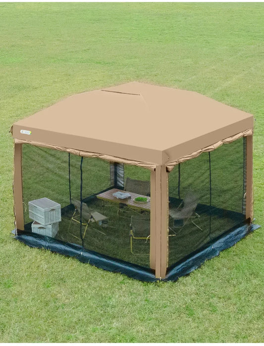 Simple Outdoor 10x10 ft Pop-up Canopy Tent with 4 Double-Layer Sidewalls & Air Vent