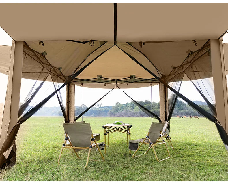 Simple Outdoor 10x10 ft Pop-up Canopy Tent with 4 Double-Layer Sidewalls & Air Vent