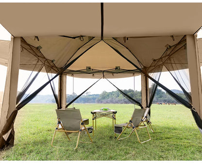 Simple Outdoor 10x10 ft Pop-up Canopy Tent with 4 Double-Layer Sidewalls & Air Vent