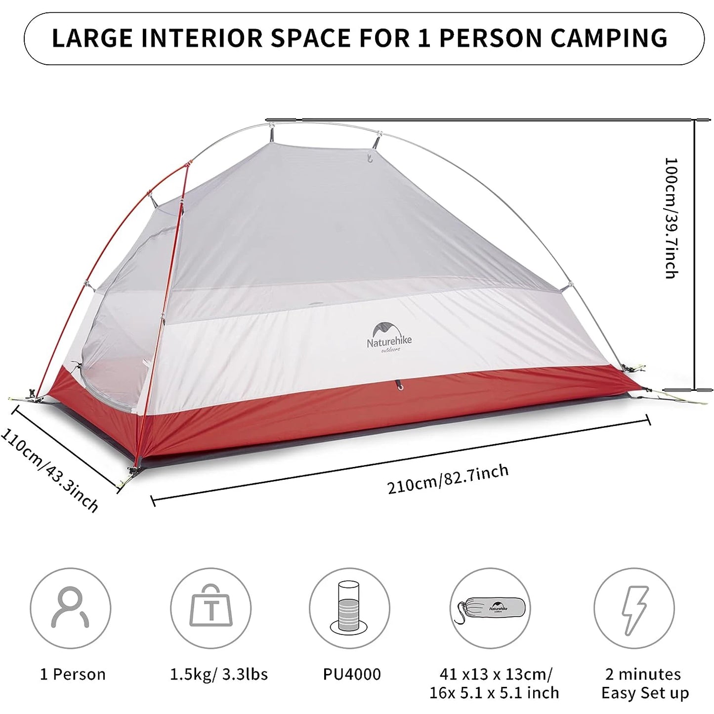 Ultralight 1-Person Camping Tent