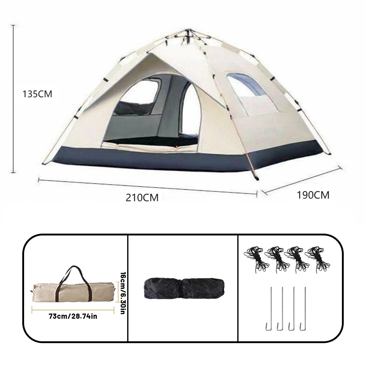 4-Person Quick-Open Waterproof Tent