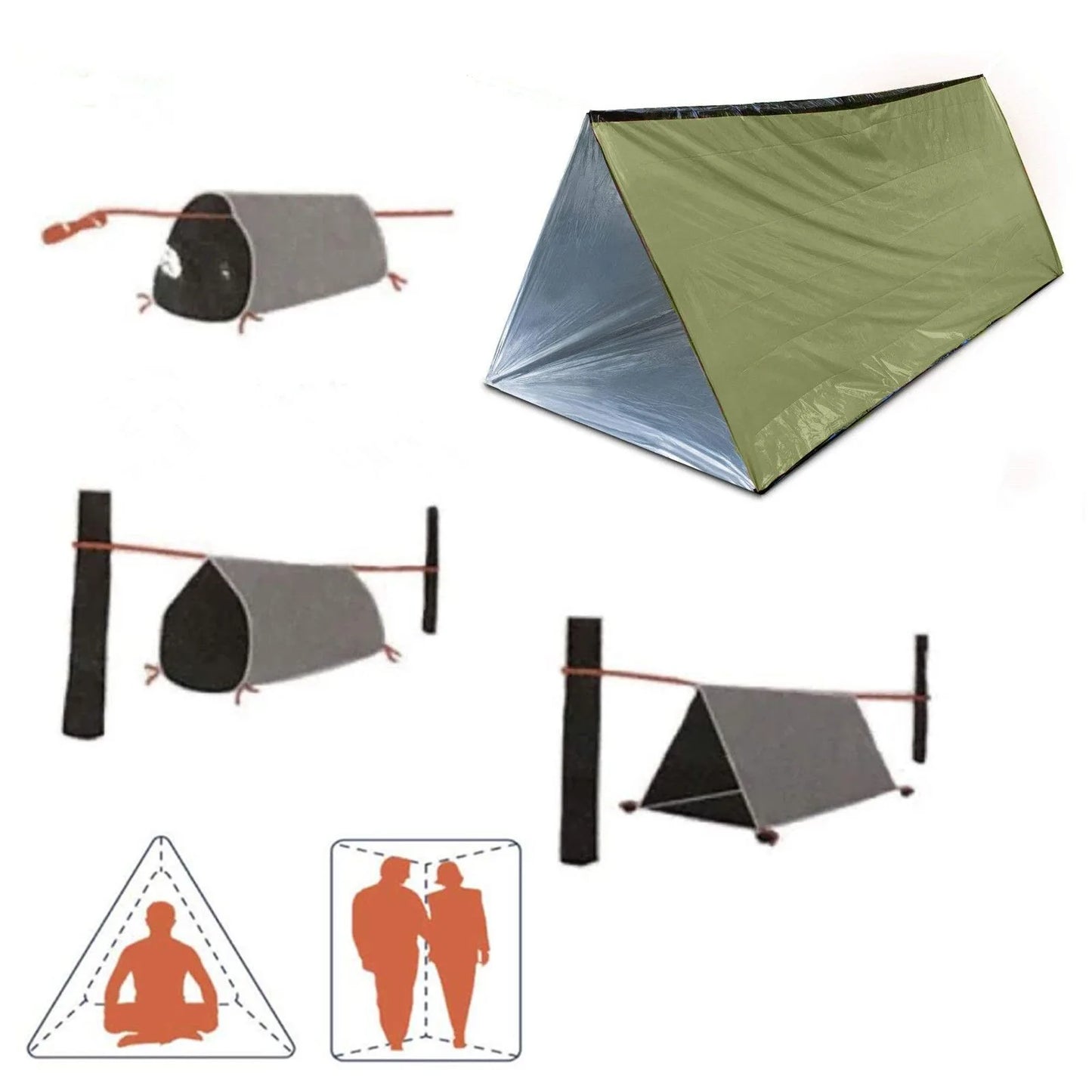 2-Person Waterproof Emergency Camping Tent