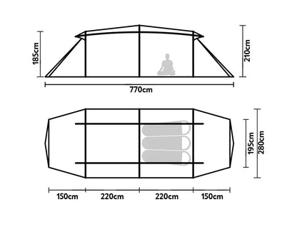 Tunnel Tent – Spacious 4~6 Person Family Shelter for All Seasons